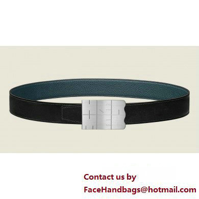 Hermes Typo belt buckle  &  Reversible leather strap 32 mm 03 2023